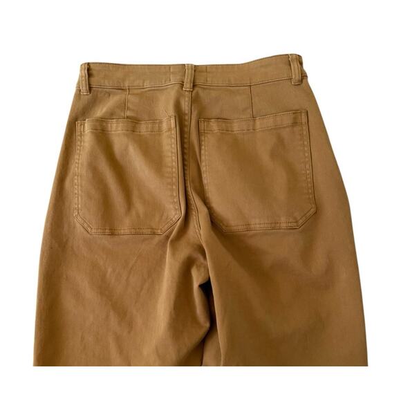 Everlane The Utility Barrel Pants Curved Cotton Stretch Gold Brown Womens Size 4 - Picture 9 of 13